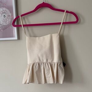 Zara Cream Peplum Camisole
